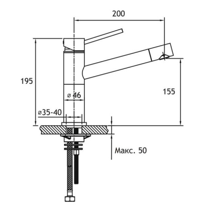 Смеситель Timo Saona 2303F Anthracite