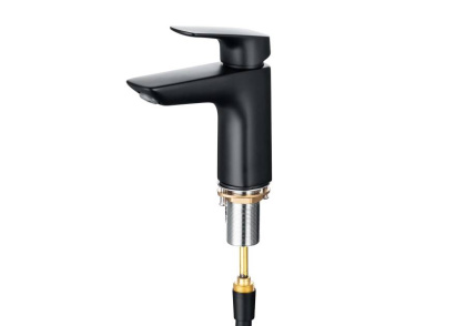 Смеситель для раковины 97 с гигиеническим ручным душем AQUATEK, матовый черный AQ1012MB ВЕГА 