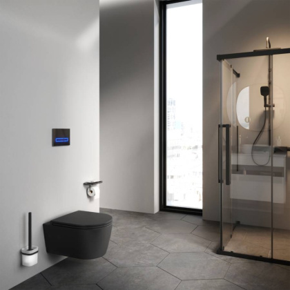 C8F1700MBSC Func подвесной унитаз 49 см FlashClean с сиденьем микролифт, черн мат