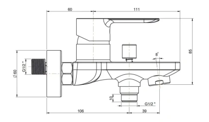 Смеситель SONATA для ванны, матовый черный