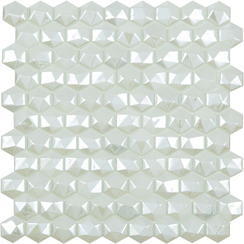 Стеклянная мозаика, DIAMOND 350D WHITE, Hexagon
