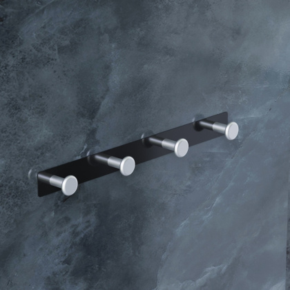 Набор крючков для полотенец Jupiter, 2,5х28х2,8 см, цвет черный с серебром, DA7735900