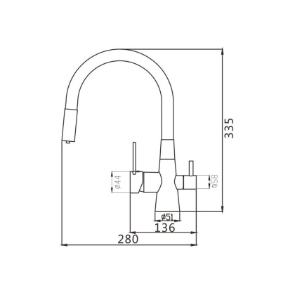 Смеситель для кухни латуньПепельныйS668Y
