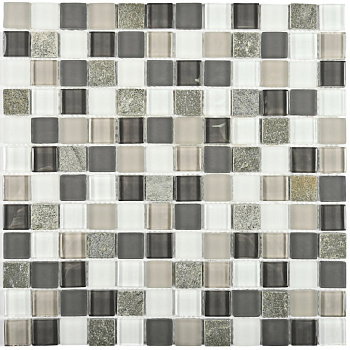 Мозаика стеклянная с камнем Styl  time-23 (чип 8*23*23) 300*300(11шт.-0.99м2), м2 Мозаика стеклянная с камнем Styl  time-23 (чип 8*23*23) 300*300(11шт.-0.99м2), м2