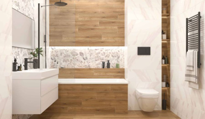 Вставка Calacatta Ice W\DEC M 25х75 NR Glossy 1 Вставка Calacatta Ice W\DEC M 25х75 NR Glossy 1