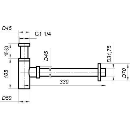 BB-SMT2-01 Сифон для раковины, хром