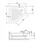 Душевой поддон RGW BT/CL-S 16180599-51-A 90 x 90 см акриловый, трапеция, цвет белый