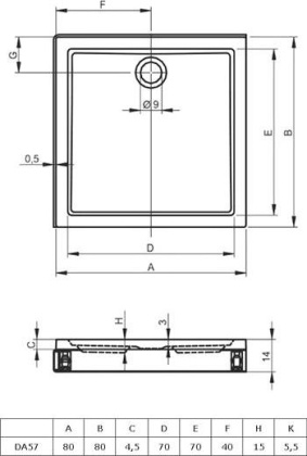 Акриловый душевой поддон Riho Davos 249 80x80 белый + панель DA5700500000000