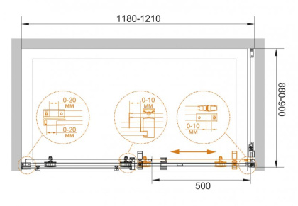 STYLUS-O-M-AH-1-160/100-C-Cr Душевой уголок