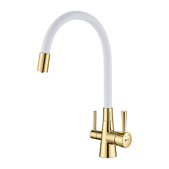 Смеситель Lemark Comfort LM3075G-White для кухни  с подключением к фильтру с питьевой водой Смеситель Lemark Comfort LM3075G-White для кухни  с подключением к фильтру с питьевой водой