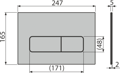 Кнопка управления для скрытых систем инсталляции, alunox-мат Кнопка управления для скрытых систем инсталляции, alunox-мат