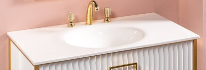 Столешница Solid Glass белая моноблок 101*52см Столешница Solid Glass белая моноблок 101*52см