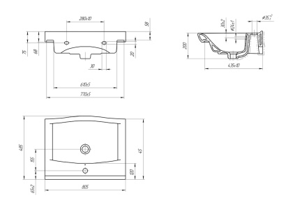 Раковина универсальная STRIM 80 1 отв. Раковина универсальная STRIM 80 1 отв.