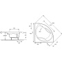 Акриловая ванна E6045RU-00 Jacob Delafon Presquile белый (145см*145см)угловая, шт
