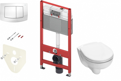 Комплект установки подвесного унитаза: модуль, панель TECEambia белая, унитаз TECE V04 Комплект установки подвесного унитаза: модуль, панель TECEambia белая, унитаз TECE V04