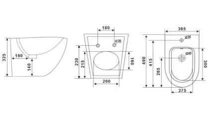 Биде Timo KULO TK-404 MB подвесное черное матовое Биде Timo KULO TK-404 MB подвесное черное матовое