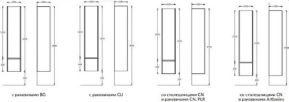 Шкаф-пенал MODULA подвесной 170 с дверцей и ящиком, арабика MO.165\AR