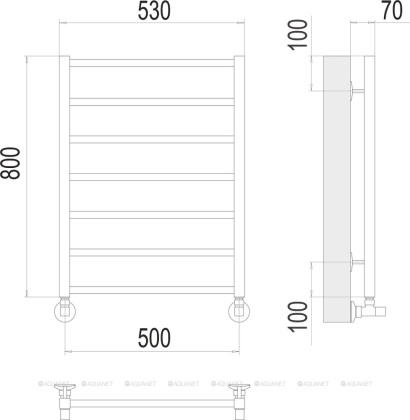 Полотенцесушитель Terminus Контур П7 500х800 Полотенцесушитель Terminus Контур П7 500х800