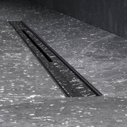 W01SC-S11-080-05BM MasterFlow Трап для душа линейный универс затвор Slim line 80см цвет черн мат