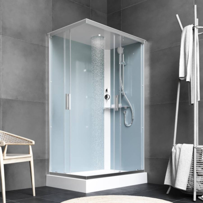 W90C-404-12090MT Gem кабина душевая  120x90, прямоугольная, профиль матовый Хром, стекло прозрачное