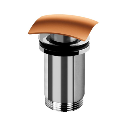 CZR-B-SCQ-01 Донный клапан с квадратной крышкой с системой "Клик-клак" с переливом, исполнение хром