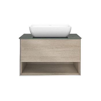 Тумба PLAZA Modern подвесная с ящиком и полкой 80, дуб Орегон PLB.M.80.1\OAK.O