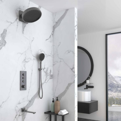 Душевой комплект Inspire VSFW-433TI3GM встраиваемый, термостат, трехрежимный, вороненая сталь