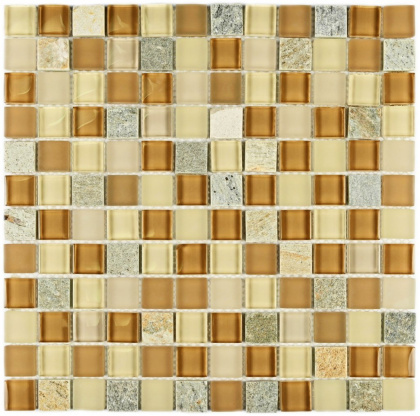 Мозаика стеклянная с камнем Free time-23 (чип 8*23*23) 300*300(11шт.-0.99м2), м2 Мозаика стеклянная с камнем Free time-23 (чип 8*23*23) 300*300(11шт.-0.99м2), м2