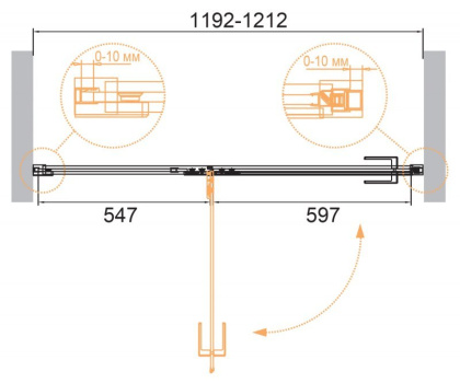 BELLAGIO-B-12-140-C-NERO Душевая дверь