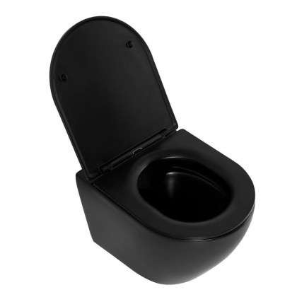 COLORATO Унитаз подвесной безободковый с креплением, чёрный матовый, BB062CHR-MB COLORATO Унитаз подвесной безободковый с креплением, чёрный матовый, BB062CHR-MB