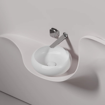 Умывальник чаша накладная круглая (цвет Белый Матовый) Element 360*360*120мм