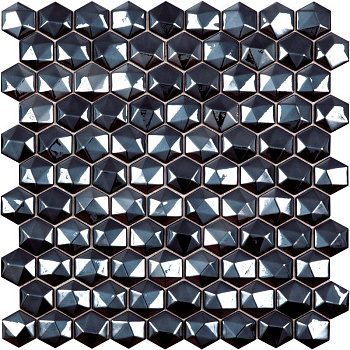 Стеклянная мозаика, DIAMOND 358D BLACK, Hexagon Стеклянная мозаика, DIAMOND 358D BLACK, Hexagon