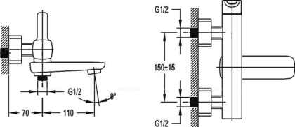 TESORO-F-VD-01 Смеситель для ванны и душа TESORO-F-VD-01 Смеситель для ванны и душа