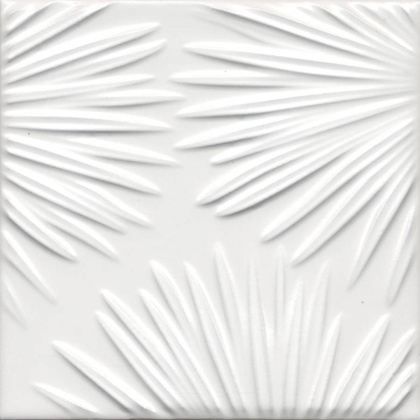 Декор Агдаль 4 белый матовый структура 15x15x0,9