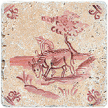 Натуральный травертин ИЗРАЗЦЫ №2 10x10, Provance