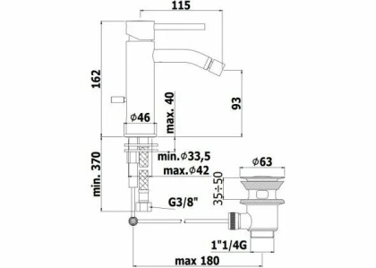 Смеситель для биде Paffoni Light LIG135NO