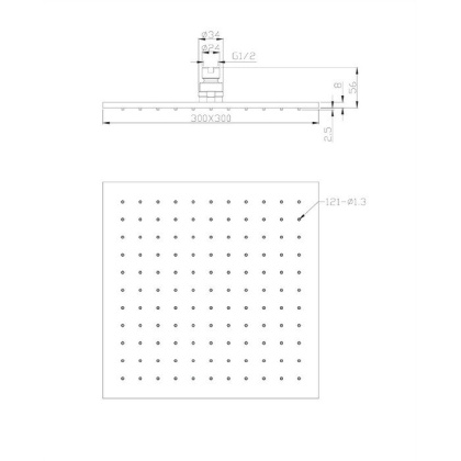 Верхний душ OMNIRES 30х30 см WG230CR (хром) Верхний душ OMNIRES 30х30 см WG230CR (хром)