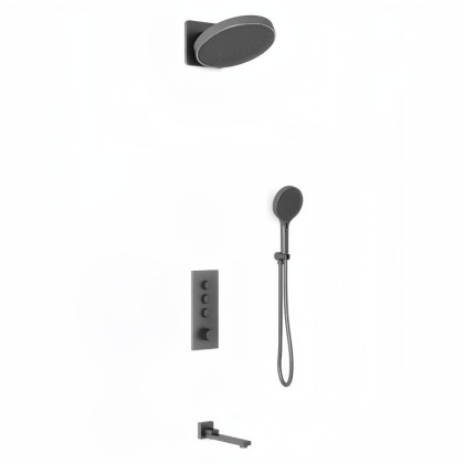 Душевой комплект Inspire VSFW-433TI3GM встраиваемый, термостат, трехрежимный, вороненая сталь