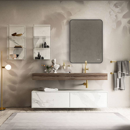 Зеркало LED VLM-3VC600B-2 600х800 c сенсорным выключателем и диммером, антизапотевание Зеркало LED VLM-3VC600B-2 600х800 c сенсорным выключателем и диммером, антизапотевание