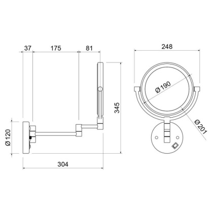 Зеркало с подсветкой Timo Saona 13376/03 черный матовый Зеркало с подсветкой Timo Saona 13376/03 черный матовый