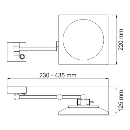 K-1008 Зеркало с LED-подсветкой, 3-х кратным увеличением K-1008 Зеркало с LED-подсветкой, 3-х кратным увеличением