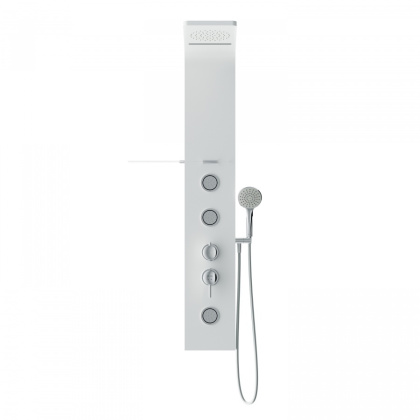 W85P-2-136AW Joy Гидромассажная панель, 3 форсунки, полочка для аксессуаров, верхний душ, 1360Х320