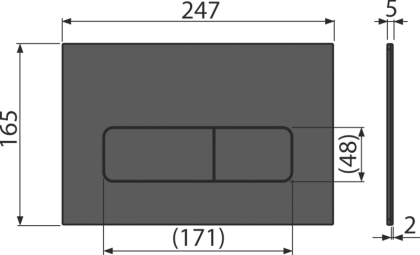 Кнопка управления для скрытых систем инсталляции, нержавеющая сталь-черный мат Кнопка управления для скрытых систем инсталляции, нержавеющая сталь-черный мат