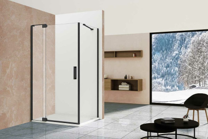 Душевой уголок Extra VSR-1E111290CLB, 1100/1200*900, черный, стекло прозрачное