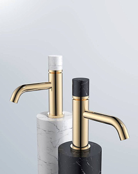 Смеситель STICK для умыв.низ.GOLD MRAMOR WHITE_Комплект