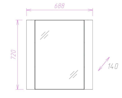 Шкаф-зеркало Onika Стоун 70 ателье светлое, универсальный