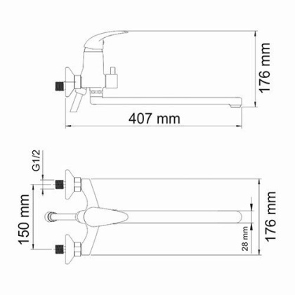 Isen 2602L Смеситель для ванны с длинным изливом Wasserkraft Isen 2602L Смеситель для ванны с длинным изливом Wasserkraft