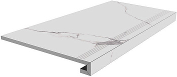 Ступень клееная Монте Тиберио белый лаппатированный 33x80x0,9