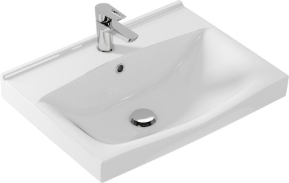 Прямоугольная мебельная раковина STRIM с отверстием под смеситель, размером 60 см. Прямоугольная мебельная раковина STRIM с отверстием под смеситель, размером 60 см.