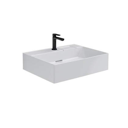 Раковина LOGICA мебельная\подвесная с одним отверстием 60, белая глянцевая